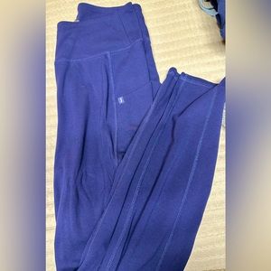 Jaanuu navy high-waisted yoga style scrub pants